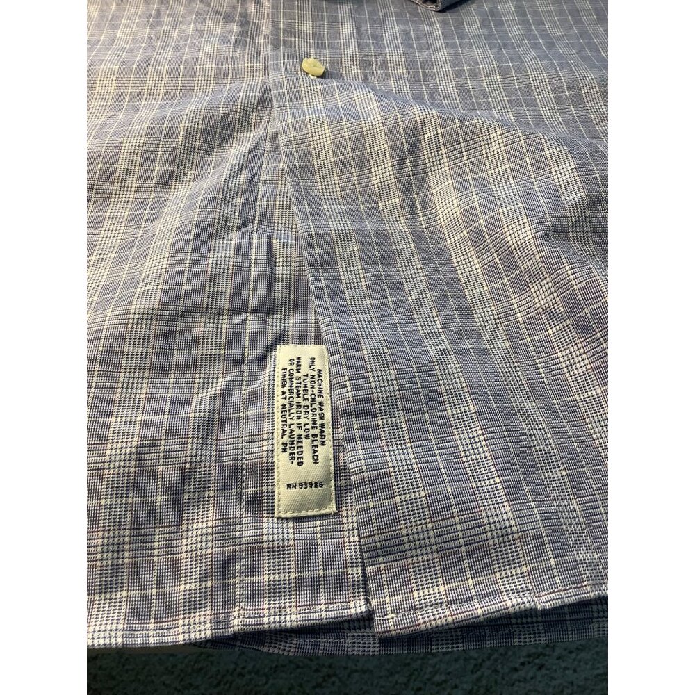 Brooks Brothers Men’s Button Down Shirt 17 1/2-34 Blue/White Plaid Egyptian Cott - Picture 6 of 8